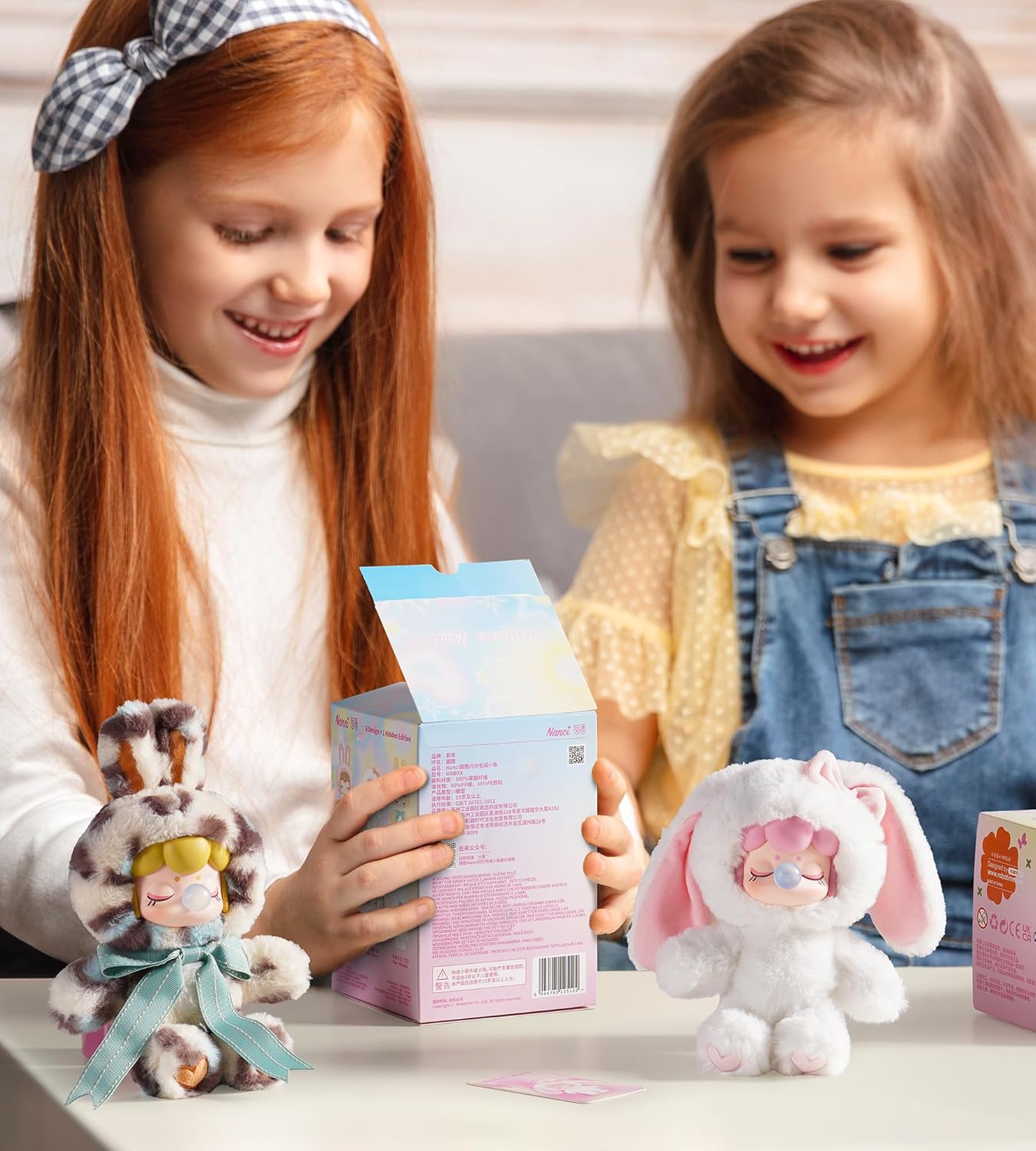 Rolife Nanci Plush Doll Shining Bunny Series, 1PC Random Design Cute Rabbit Plush Toy Action Figure, Creative Collectible Toys for Holiday Birthday Gift