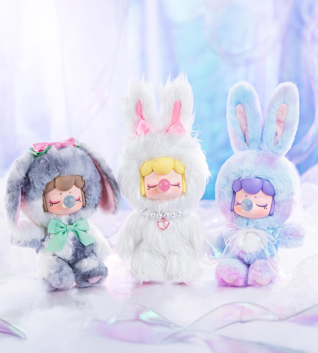 Rolife Nanci Plush Doll Shining Bunny Series, 1PC Random Design Cute Rabbit Plush Toy Action Figure, Creative Collectible Toys for Holiday Birthday Gift